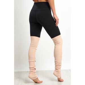 ALO Yoga Goddess Leggings Black Pink Stirrup Yoga Pants Size M coquette ballet